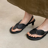 Purpdrank   NEW Summer Women Sandals Genuine Leather Shoes for Women Open Toe High Heels Shoes Modern Sandals Buckle Strap Flip-flops