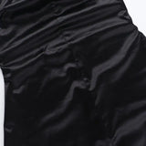 Purpdrank  Sexy Bal Silk Dr with  Knot Strap for Women High Waist ort Skirt European Sle No Sve One oulder Zipper