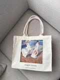 Purpdrank  Hua Jin Soulla Large Capaci Canvas Tote Bag Faionable Single oulder Zipper Commuter Women's Bag Student Bookbag