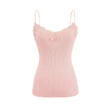 Purpdrank  5 Colors 2025 Sexy Spliced Lace V neck Slim fit Rib Knitting Camis Crop Top Comfortable Camisetas Tank Vest Skinny Short Tee