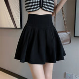 Purpdrank  High Waist Women's Pleated Skirts 2025 New Summer Spring Solid Color  A-line Skirts Female Preppy Style All Match Faldas Y2k