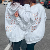 Purpdrank  Bow/Letter/Rainbow Embroidery Oversized Hoodies Women Teen Girl Baggy Top Autumn Long Sleeve Sweatshirts Vintage Loose Pullovers