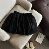 Purpdrank   Skirt Women's Summer High Waist Casual Fungus Edge Fluffy A-word Skirt