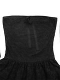 Purpdrank  Black Knot Front Sexy Tube Dress Women's Summer 2025 New Elegant Cute Style Layered Ruffle Hem Short Dresses
