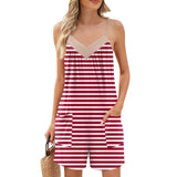 Purpdrank  Women's Summer Jumpsuit Shorts,Printed Fashionable Casual Sleeveless Jumpsuit Shorts Rompers With Pockets