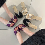 Purpdrank  New Summer Butterfly-knot  Crystal Women Slippers Ladies Elegant Dress Street Style Slides
