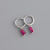Purpdrank - 2PC Stainless Steel Little Huggies Hoop Earrings For Women Tiny Crystal Zirconia Pendant Cartilage Earrings Piercing Jewelry