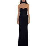 Purpdrank  Evening Party Dresses for Women Rhinestone Off Shoulder Strapless Twist Front Bodycon Dress with Choker Club Dresses