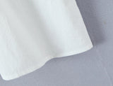 Purpdrank  Holiday White Spliced Wood ears Lace Peter Pan Collar Short Puff Sleeve Shirt Women Fold Pleated Front Open Buttons Blouses Tops