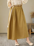 Purpdrank - High Waist Casual Skirt Women New Arrival 2023 Summer Korean Style Vintage Polka Dot Loose Ladies Elegant Long Skirts B2890