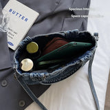 Purpdrank   Fashion Washed Denim Tote Bag Women Simple Large Capacity Shoulder Bag Ladies Daily Casual Versatile Handheld Crossbody Bag