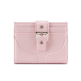 Purpdrank  Leather Card Holder Women Ultra-Thin Mini Buckle Coin Purse Portable Wallet Cute Bank Credit Id Bag Multi-Card Slot Wallets