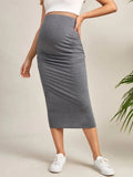 Purpdrank Casual Pregnant Women Pencil Skirts Summer Premama Solid Color High Waist Half Skirt For Maternity Women Slim Belly Clothes