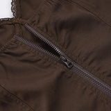 Purpdrank  Elegant Solid 2 Piece Outfit Women's Sexy Lace Trim V Front Sleeveless Halter Crop Top and Ruffles Mini Skirt Matching Set