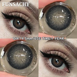 Purpdrank  1 Pair Colored Brown Contact Lenses for Eyes Natural Soft Lens Women Makeup Lens Cosmetics Gray Pupils Yearly Daily Use