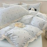 Purpdrank  Princess Style Bedding Sets Ruffle Lace Quilt Cover Romantic Print Bedclothes Bedroom Decor Woman Girl Duvet Cover Home Textiles