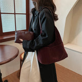 Purpdrank  2-IN-1 Underarm Shoulder Bag Sets For Women Faux Suede Multi Pockets Large Capacity Shopper Tote Bag 2025 Latest Handbags