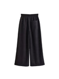 Purpdrank  European style new women's fashion versatile and elegant solid color high-waisted slimming loose trousers