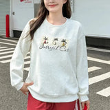 Purpdrank  Women's Sweatshirt New Autumn Round Neck Versatile Cute Printed Long-sleeved Slightly Comfortable Casual Top