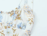 Purpdrank  Summer Holiday White Floral Print Bow Lacing Up Strap Sling Dress Women Elastic Back Ruffles Hem Short Dresses Vestidos Robe