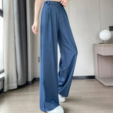 Purpdrank  Vintage Thin Denim Loose Women's Wide Leg Pant 2025 New High Waist Button Straight Casual Full Length Trousers Female