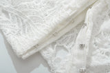Purpdrank  Sexy White Embroidery Hollo out Lace Bow Ruched Chest Sexy Corset Women Summer Tank Tops Covered Hook Buttons Slim Crop Top