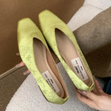 Purpdrank  Retro Printing Ethnic Style Ballet Flat Shoes Women Fashion Square Toe Shallow Mary Jane Shoes Comfort Soft Sole Flats Sandalias