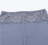 Purpdrank  3 colors Retro Spliced Lace Low Waist Knitted Midi Long Skirt Spring Summer Women A-lined Skirts Femme Grayblue Black Brown
