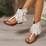 Purpdrank   Fashion Studded Sandals Low Heel Tassel New Style Sandals Summer Roman Shoes Luxury Corrective Toe Clip Boots Women Flip Flops