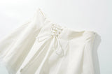 Purpdrank  Holiday Front Cross Lacing up Bandage Bow Zipper Waist Mini Skirt Women White Spliced Lace Hem Ruched Swing A-lined Skirts Black
