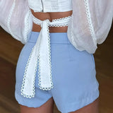 Purpdrank   Spring Elegant Stylish Casual Office-Appropriate High Waist Women's Short