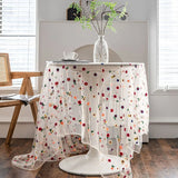 Purpdrank   French Romantic Jacquard Tablecloth Ultra-Transparent Gauze Christmas Decor for Shooting 2Pcs Washable Table Mat for All Seasons