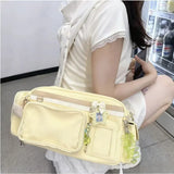 Purpdrank  Sweet One Shoulder Tote Ita Bag Women's Fashionable Versatile Y2k Multi Style Large Capacity Transparent Outer Bag Crossbody Bag