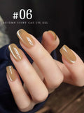 Purpdrank  10ML 1-16pcs New Style Loulan Ancient City Cat Eye Gel Nail Polish Black Chocolate Amber High-grade Glass Bead Nails