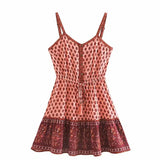 Purpdrank  Sexy sleeveless strap dress mini rayon Cotton floral print summer Dresses Bohemia strappy Dresses beach dress women vestidos