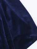 Purpdrank  Women's Evening Dresses Halter Backless Long Dress Autumn Female Velvet Sleeveless Slim Pleat Partywear Chic Ladies Vestido