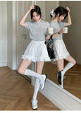 Purpdrank  Korean Style Cute White Ruffles Shorts 2025 New Summer Casual Elastic High Waist cotton Shorts Sweet Woman Bud Shorts kawaii