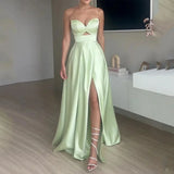 Purpdrank  Women's Sleeveless Hollow out Strap Dress Pure Color Independent Station Autumn New Style Maxi Empire Waist Gown