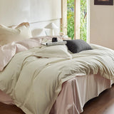 Purpdrank  3/4Pcs Simple Hotel Style 600TC Egyptian Cotton Bedding Set Single Queen king Duvet Cover Set Flat/Fitted Bed Sheet Pillowcases