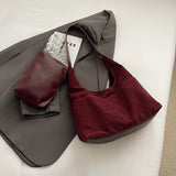 Purpdrank  2-IN-1 Underarm Shoulder Bag Sets For Women Faux Suede Multi Pockets Large Capacity Shopper Tote Bag 2025 Latest Handbags