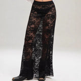 Purpdrank  Summer Fashion Lace Sexy High Waist Midi Skirt