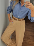 Purpdrank  Casual Slim Fit Straight Blazer Pants Women Solid Soft Comfortable Leg Long Trousers 2026 Lady Spring Autumn Daily Street Wear