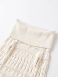 Purpdrank  European style new arrival women's fashion versatile and elegant off-the-shoulder long-sleeved hollow-out knitted sweater.