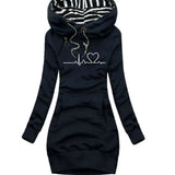 Purpdrank  Women's Slim-fit Hooded Sweatshirt Mid-Length Casual Fashion Slimming Autumn Winter Clothing for Women