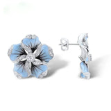 Women Trendy Creative Zircon Flower Earring Hot Selling Gutta Percha High Grade Temperament Ear Stud