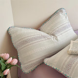 Purpdrank  100% Cotton Floral Bedding Set Single Queen King Size Washed Cotton Soft Duvet Cover Bed Sheet/Fitted Sheet Pillowcases 3/4Pcs