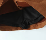 Purpdrank  Autumn Winter High Waist Suede Faux Leather Mini Skirt Women Back Zipper A-line Short Skater Party Femme Camel Black