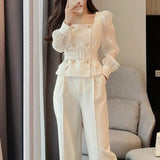 Purpdrank Pant Summer Set of Two Fashion Pieces for Women Luxury Women's Sets Sexy Trouser 2 Piece Outfits Pants Elegant Blazer Suit