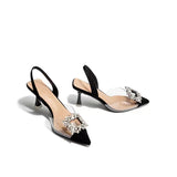 Purpdrank  Spring Autumn Fashion Sexy Banquet Comfortable Crystal Transparent Solid Color Pointed Toe Women's High Heels zapatos de mujer
