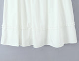 Purpdrank  New Holiday Buttons Low Waist Midi Long Skirt Women Spliced Ruched Wood ears Swing A-lined Skirts Boho Yellow White